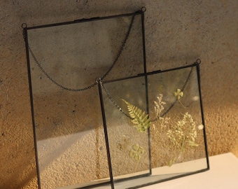 Pressed Flower Frame in Black, Floating Picture Frame, Double Side Frame, Glass Frame for Pressed Flowers, Photos, A4,6x6,6x8,8x10 INCHES