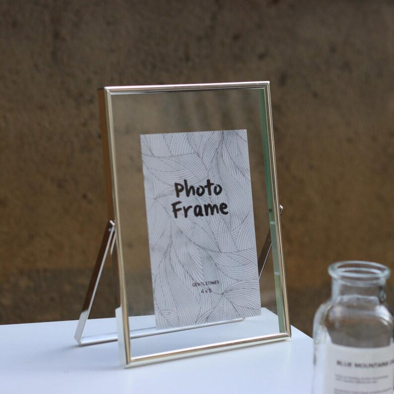 Silver Floating Photo Frame, Double Sided Glass Frame for Pressed ...