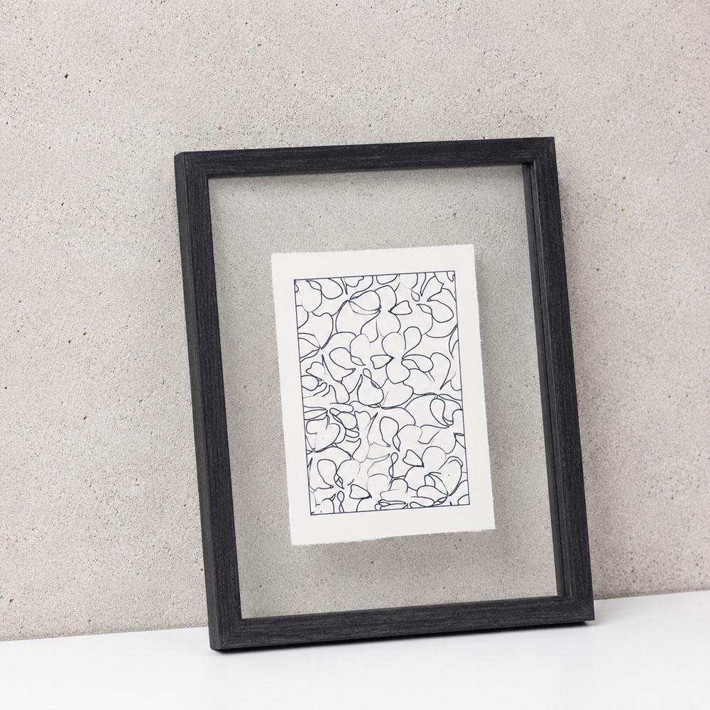 Black Veneered Floating Frames, Double Side Glass Frame for Pressed ...