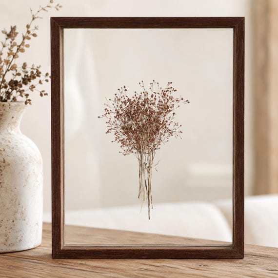 Rosewood Veneer Floating Photo Frame, Double Sided Glass, Pressed Flower Display (5x7, 8x10, 11x14 INCHES)