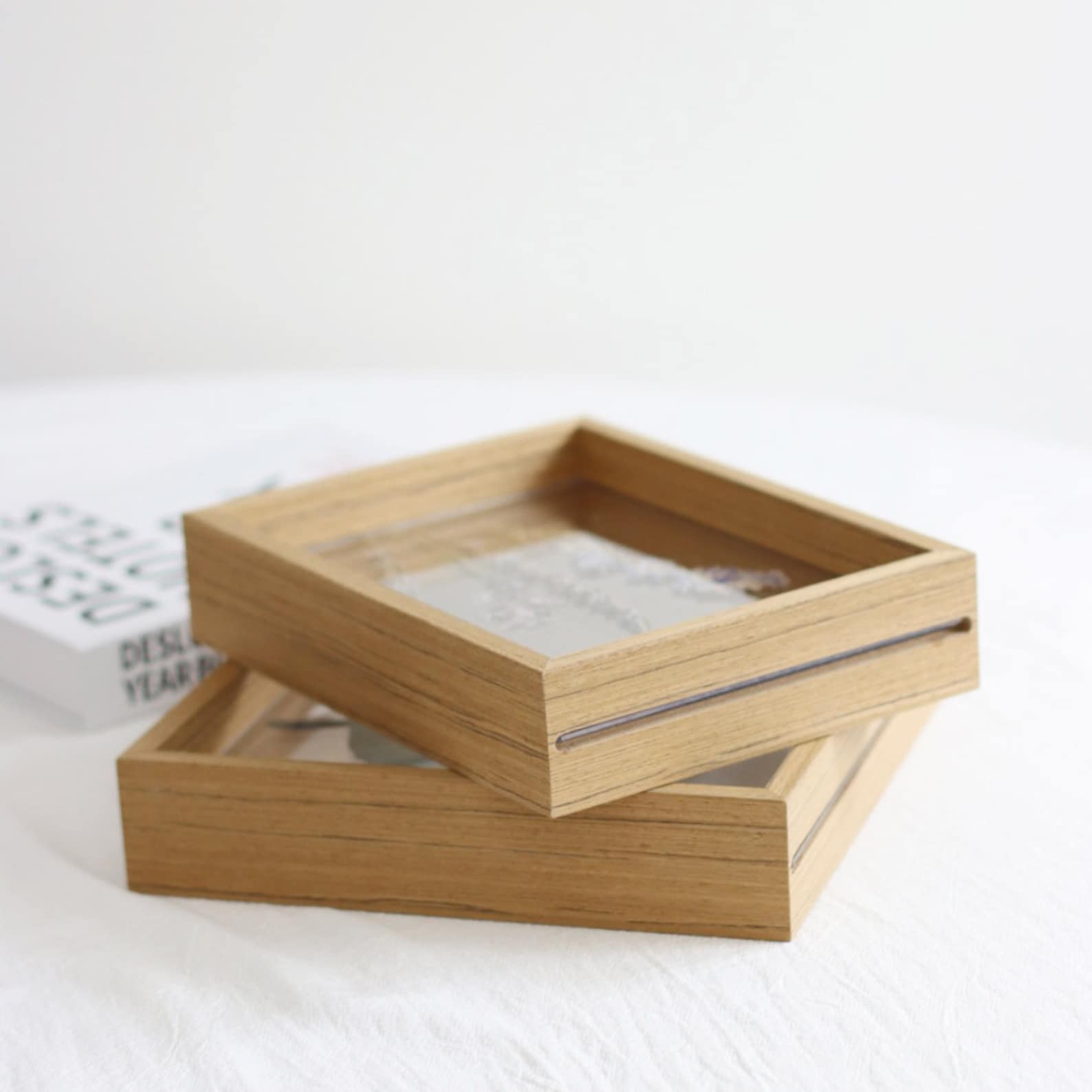 Handmade Floating Frame Custom Floating Frame in Teak Veneer, Double Sided Frame, Pressed ...