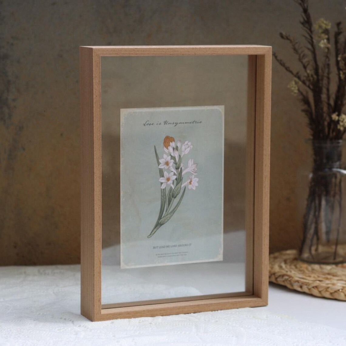 Handmade Floating Frame Custom Floating Frame in Teak Veneer, Double Sided Frame, Pressed ...