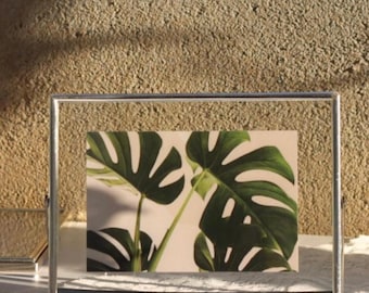 Horizontal Silver Floating Frame, Double Sided Glass Frame for Pressed Flowers, Photos, 4x6, 5x7, 6x8, 8x10 INCHES