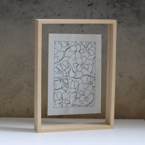 White Oak Veneer Floating Frame, Wood Picture Frame, Double Side Frame, Glass Frame for Pressed Flowers,Certificates, A4, 8x10, 10x12 INCHES