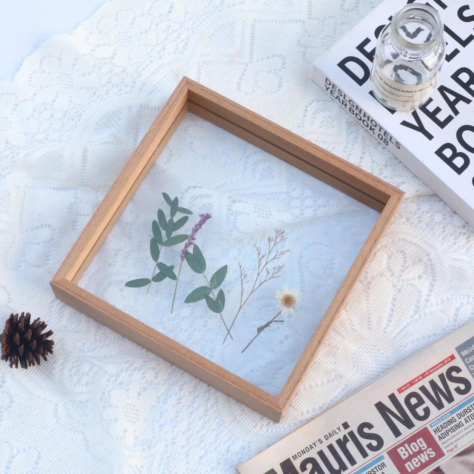 Handmade Floating Frame Custom Floating Frame in Teak Veneer, Double Sided Frame, Pressed ...