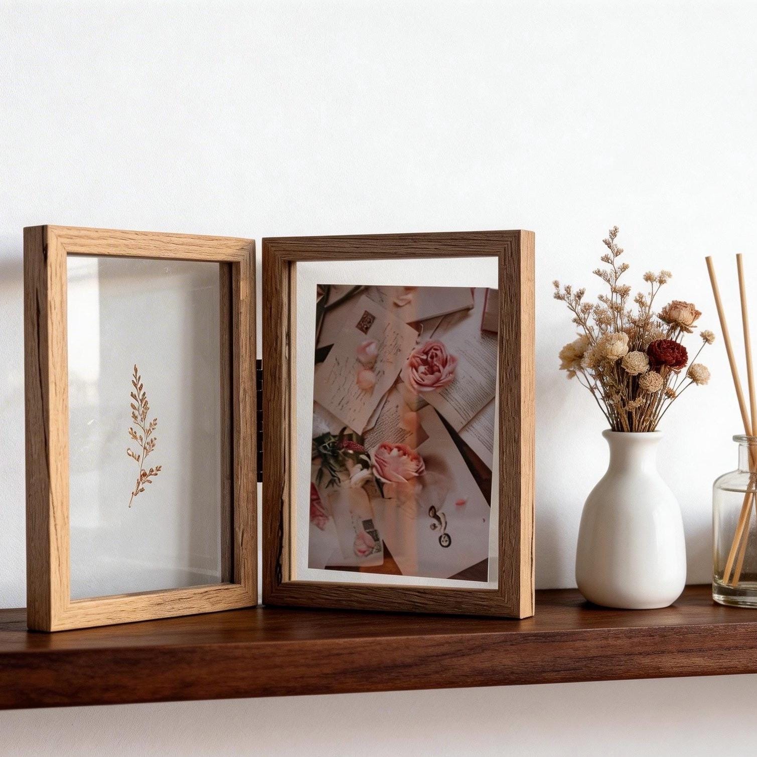 Folable Frame Floating Frame in Retro Color, Foldable Picture Frames, Double Side ...