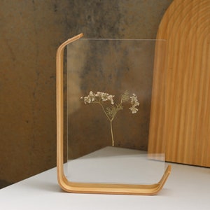 Birch Plywood Floating Frame, Double Side Frame, Clear Picture Frame for Pressed Flowers, Table Numbers, Photos, Custom Frame Gift