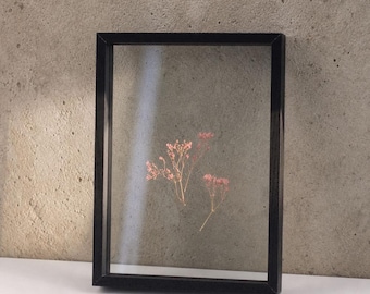 Black Floating Frame, Double Sided Glass, Frame for Pressed Flowers & Photos