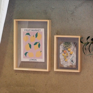 Plain Pinewood Floating Frame, Double Side Picture Frame, Wood Frame for Pressed Flowers, Certificates, Posters, A3, A4, 5x7, 8x10 INCH
