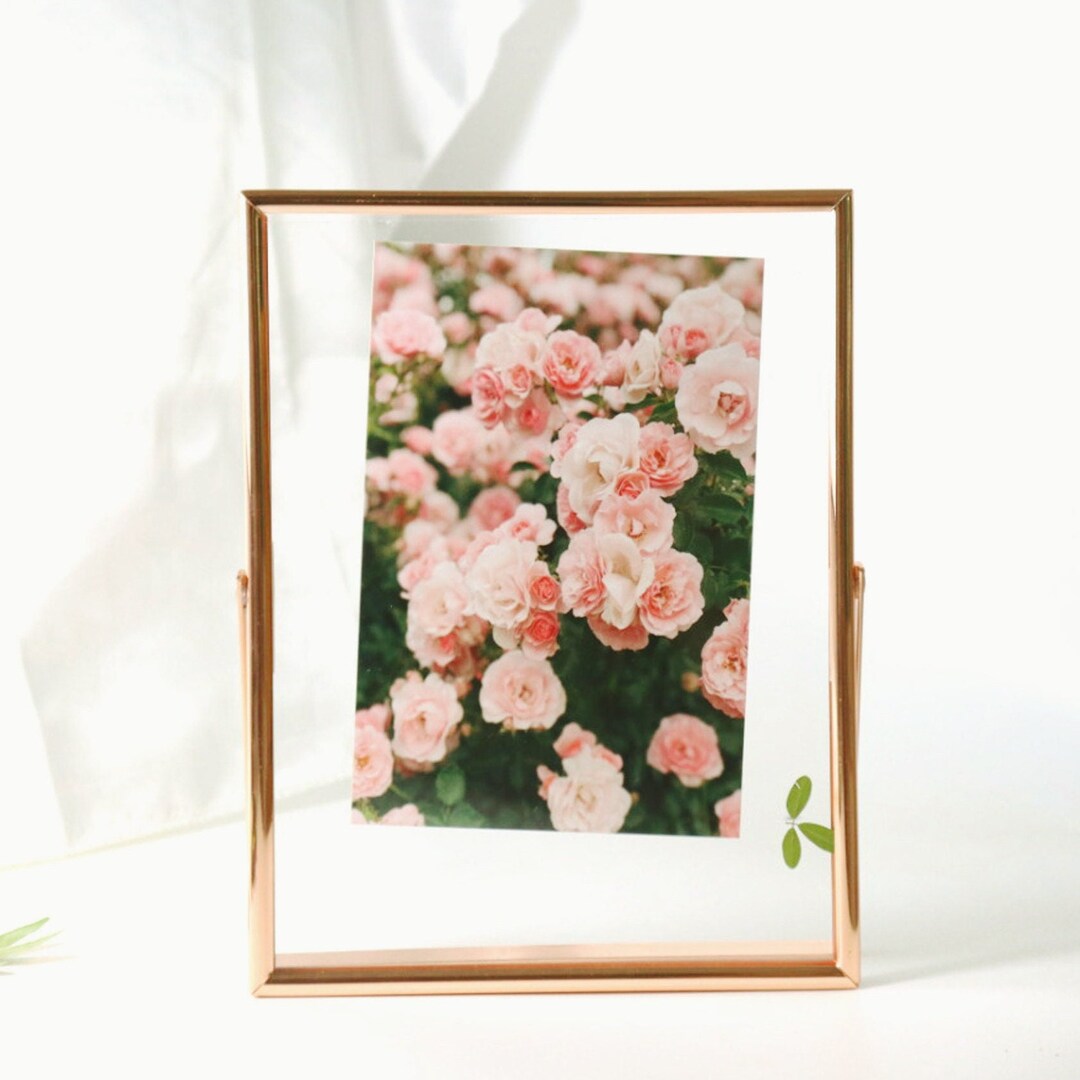 Rose Gold Picture Frames Double Glass Metal Picture Frame for Etsy UK
