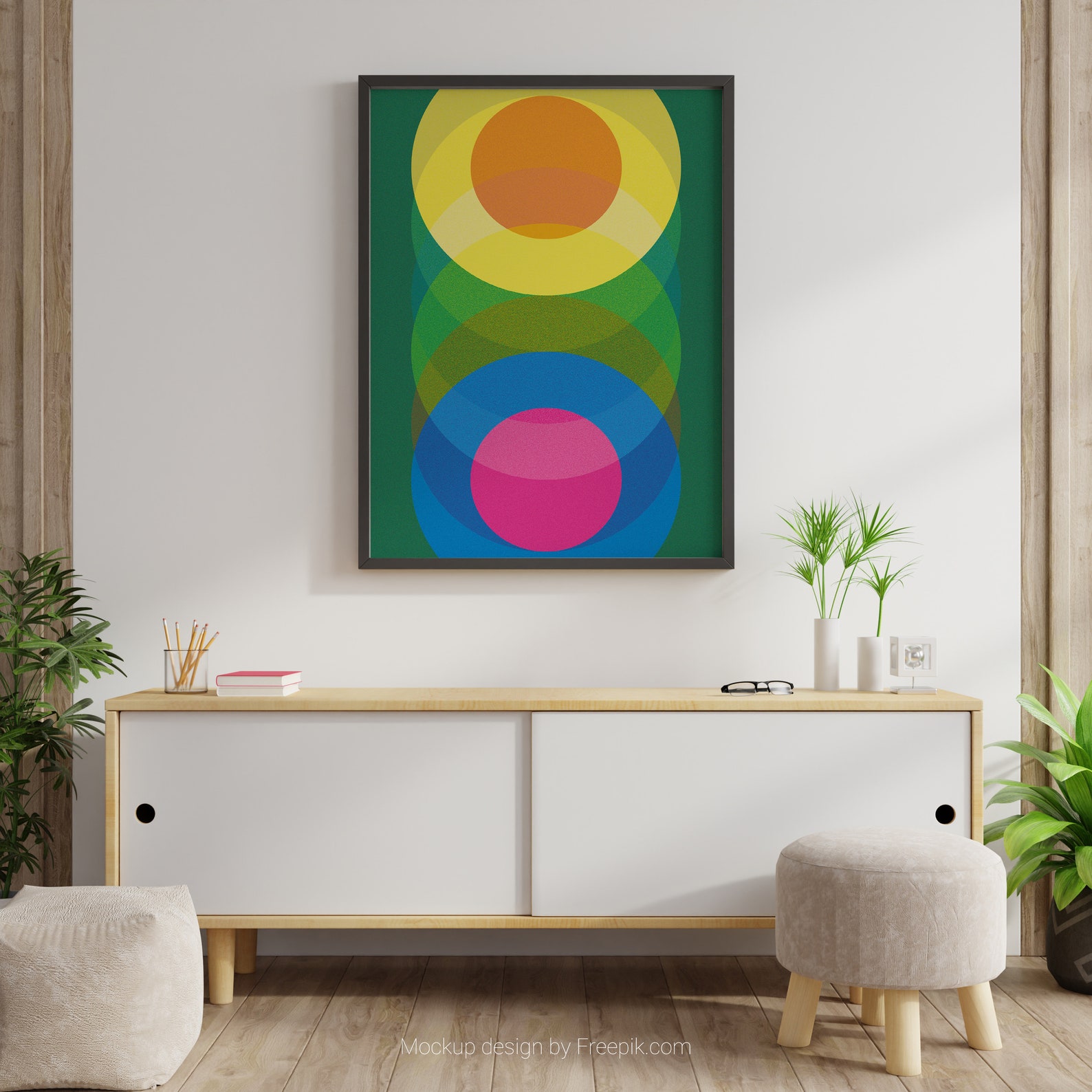 Colorful abstract poster circles | Etsy