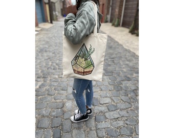 Eco-Friendly 100% Cotton Canvas Tote Bag "Botanical Garden"