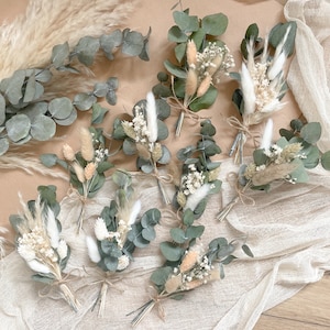 Mini Trockenblumenstrauß Eukalyptus Hochzeitsdeko Tischdeko