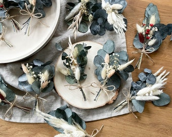 Mini Trockenblumenstrauß Eukalyptus Hochzeitsdeko Tischdeko