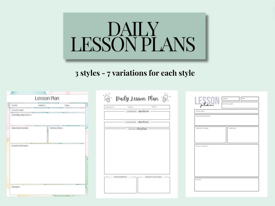 Lesson Plan Template, Lesson Plan, Teacher Lesson Plan, Daily Lesson Plan, Printable Lesson Plan, Daily Lesson Planner, Blank Lesson Plan - Etsy lesson-plan-template-lesson-plan-teacher-lesson-plan-daily-lesson-plan-printable-lesson-plan-daily-lesson-planner-blank-lesson-plan-etsy