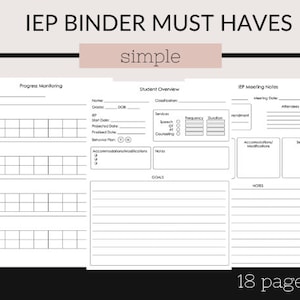 Special Education Caseload Templates, IEP Binder, IEP Planner, IEP Goal Tracker, Teacher Planner