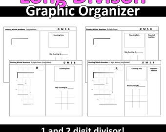 Organizador gráfico de división larga / Andamio de división paso a paso