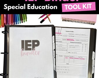 Printable IEP Binder | Editable Special Education Planner & Goal Tracker | Progress Monitoring Toolkit for Teachers