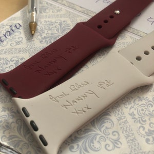 Handwriting engraved Apple Watch strap, Personalised engraved band, 38/40/41/42/44/45/49mm, Birthday gift, Anniversary gift, For Him,For Her
