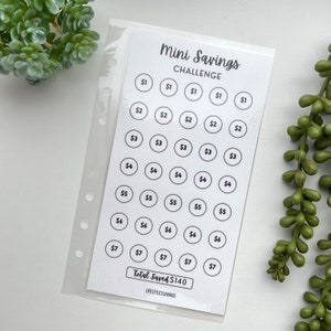 Mini Savings Challenge, Savings Challenge, Low Income Savings Challenge, Minimalist Savings Challenge