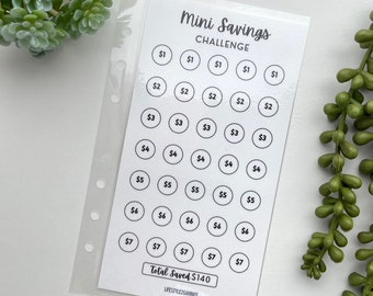 Mini Savings Challenge, Savings Challenge, Low Income Savings Challenge, Minimalist Savings Challenge