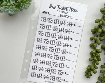 Big Ticket Item Savings Challenge, Savings Challenge Game, Savings Tracker, Savings Envelope