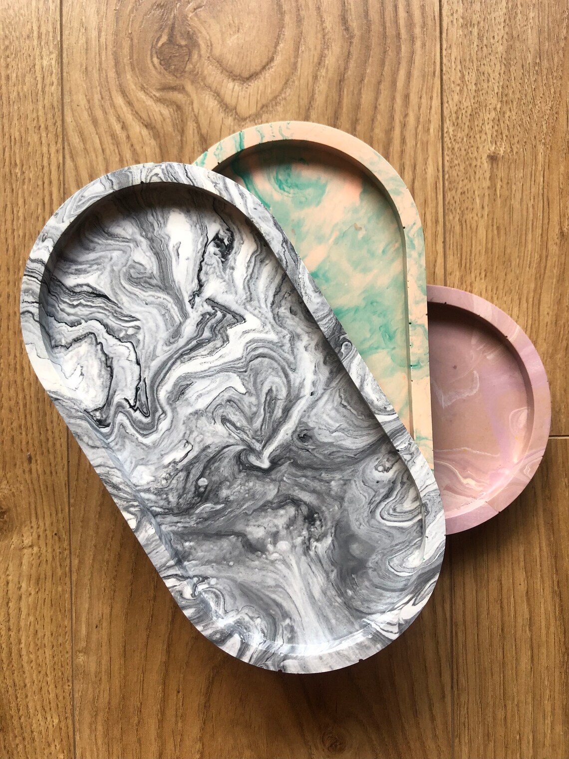 Handmade Marble Jesmonite Trinket Trays Etsy UK