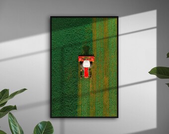 Instant Digital Download | Drone Shot of Making Hay Print #1