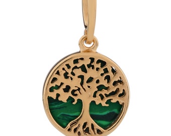 Golden Pendant Tree With Malachite Silver