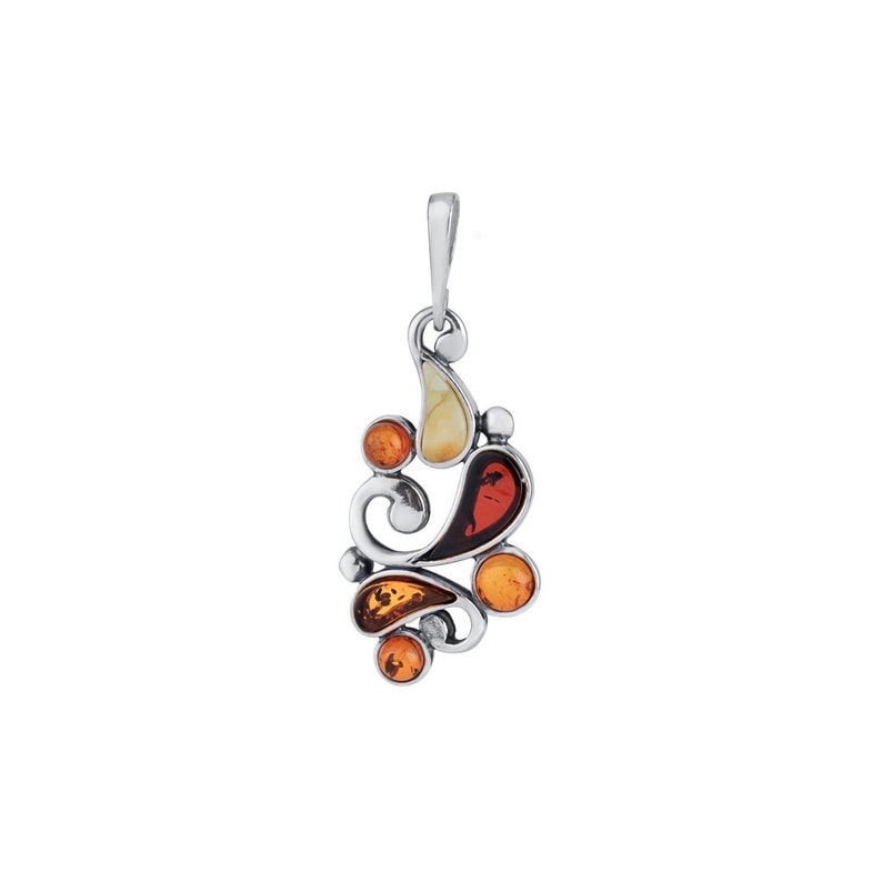 Sterling Silver handmade vintage pendant with baltic amber drops jewelery gift for Mom Wife Sister Mother Mothers Mother/'s Day