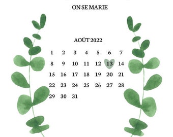 Commandes de faire-part, save the date numérique - Mariage - Aquarelle 100 faite main - made in France