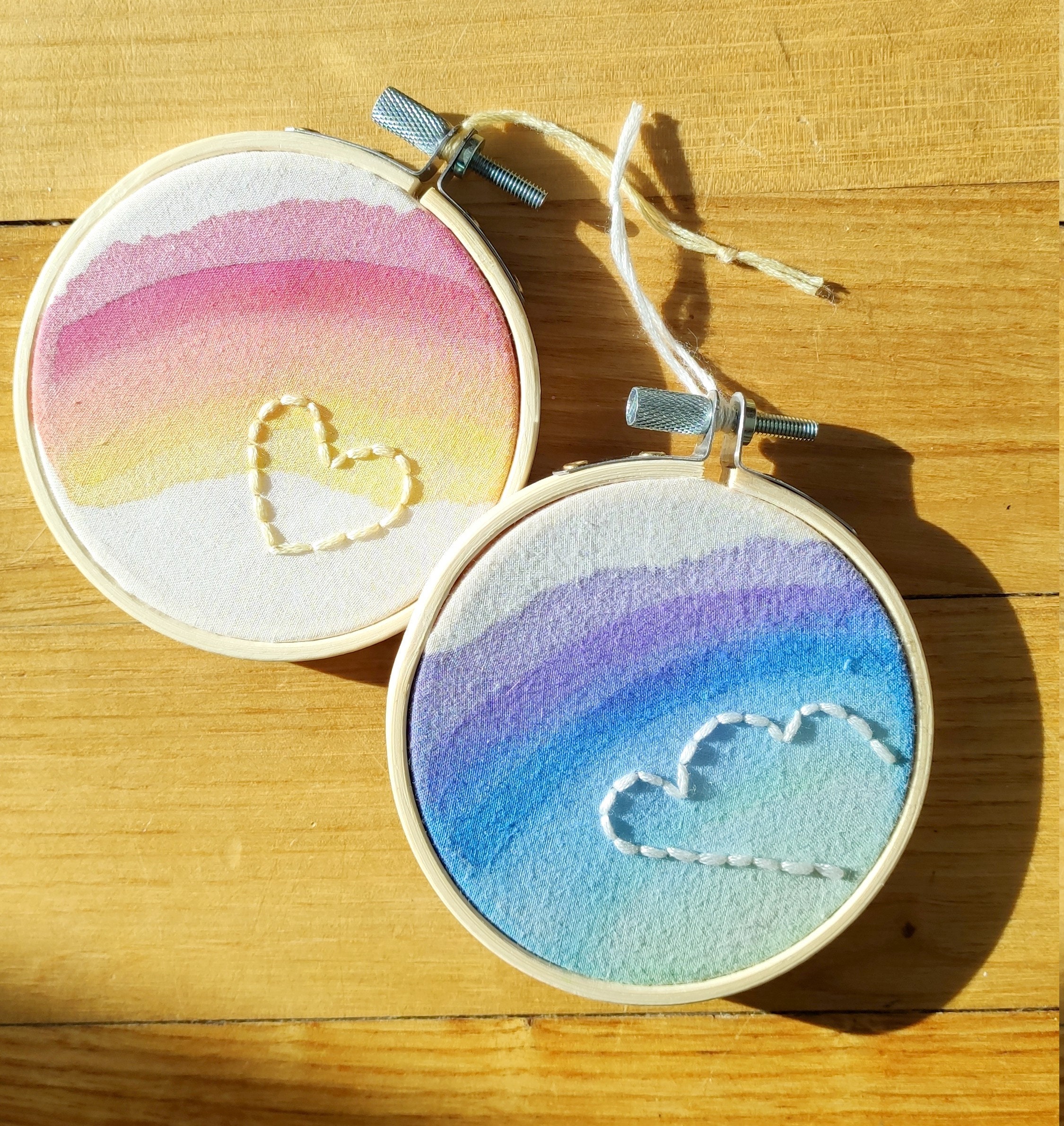 Broderie Décoration Murale + Aquarelle-Fait Main-Made in France