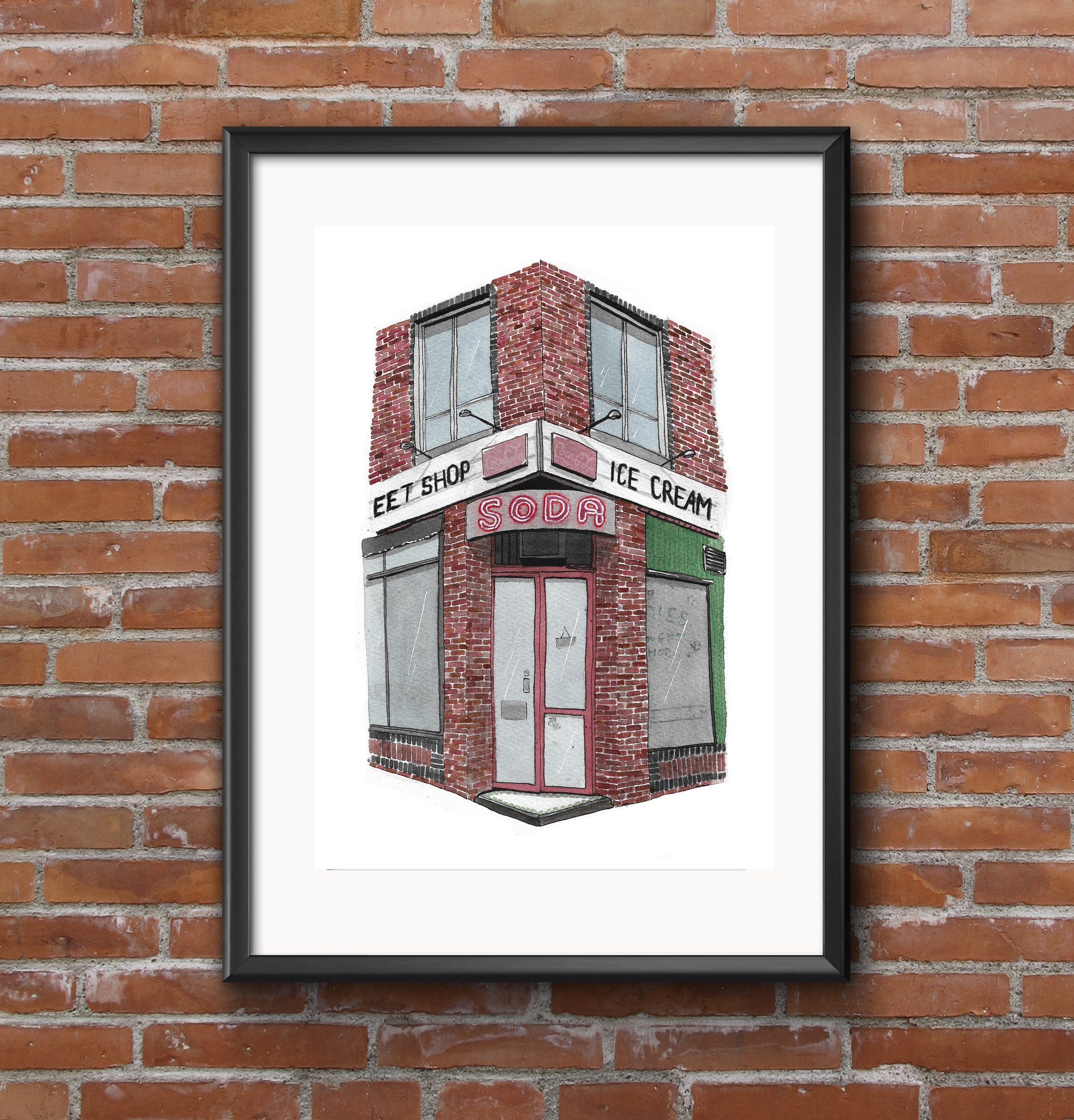 Aquarelle et Impressions - Façade New-Yorkaise Made in France Fait Main