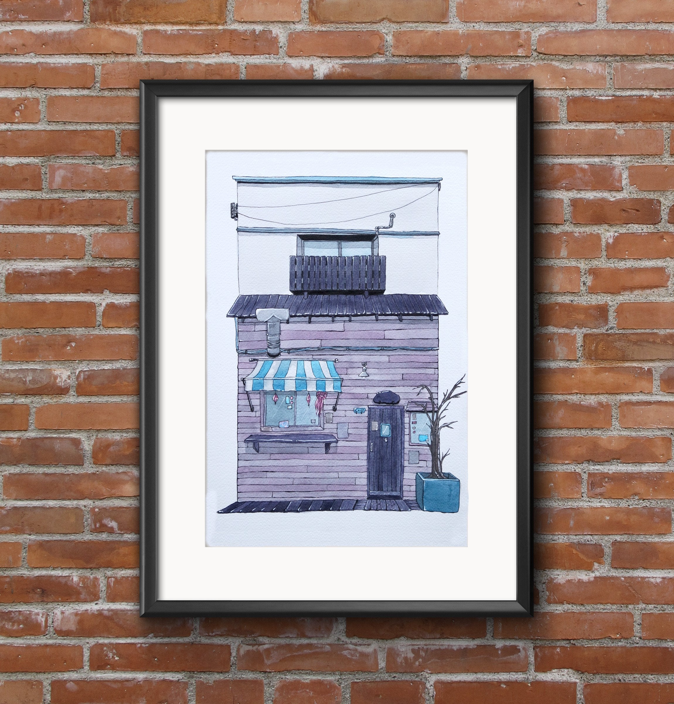 Aquarelle et Impressions - Façade Old House Made in France