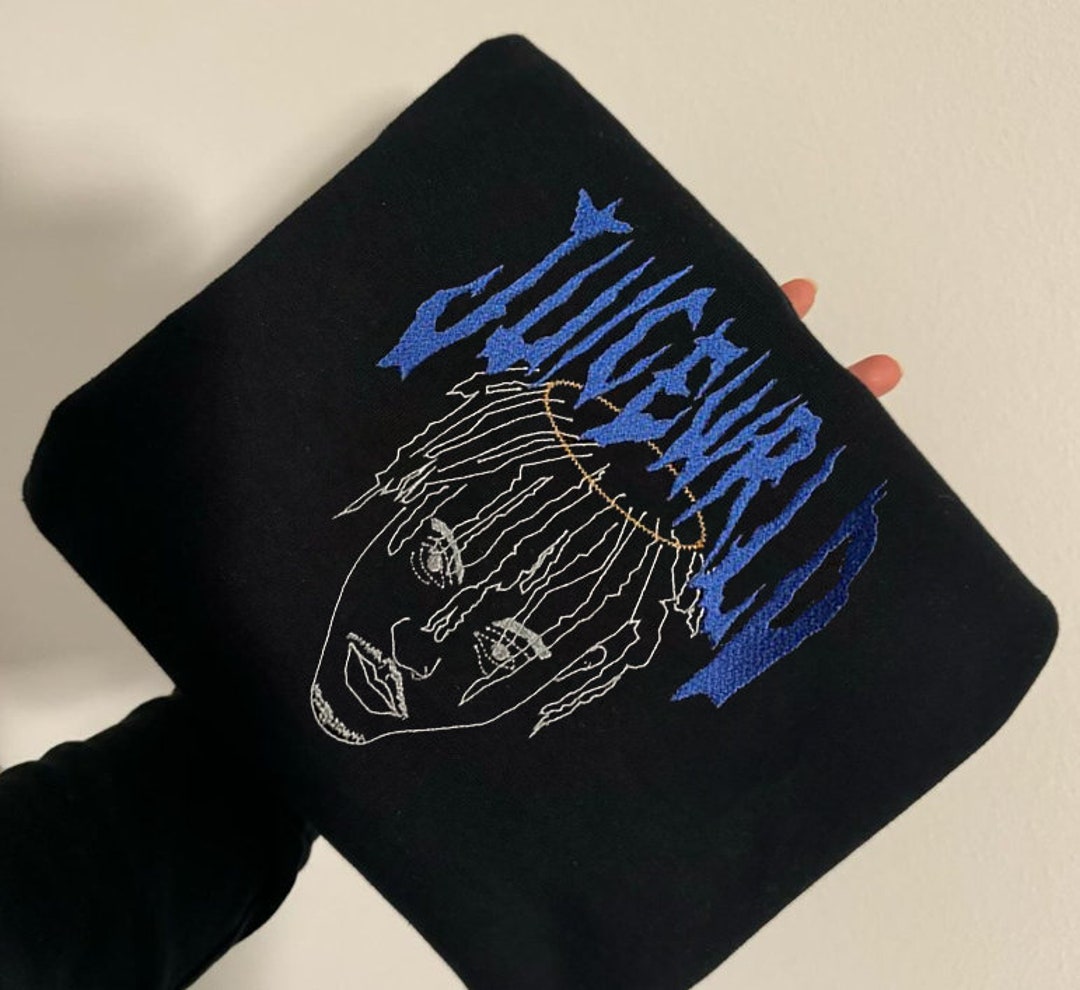 Embroidered Juice WRLD Crewneck Sweatshirt Tribute Hoodie With 999 Cuff