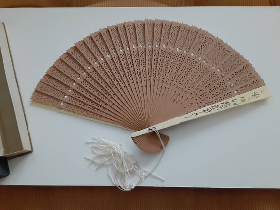 Old wooden fan with tassel - image 3