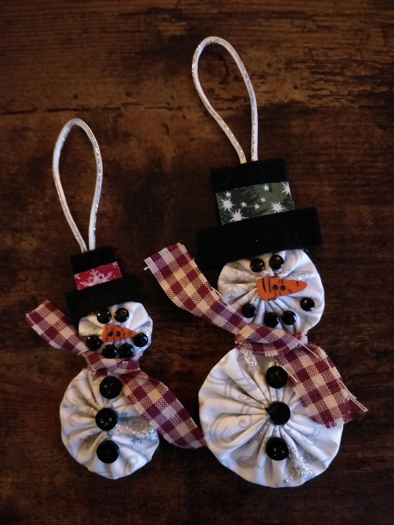 Snowman Yoyo Ornaments 4pack Family Etsy