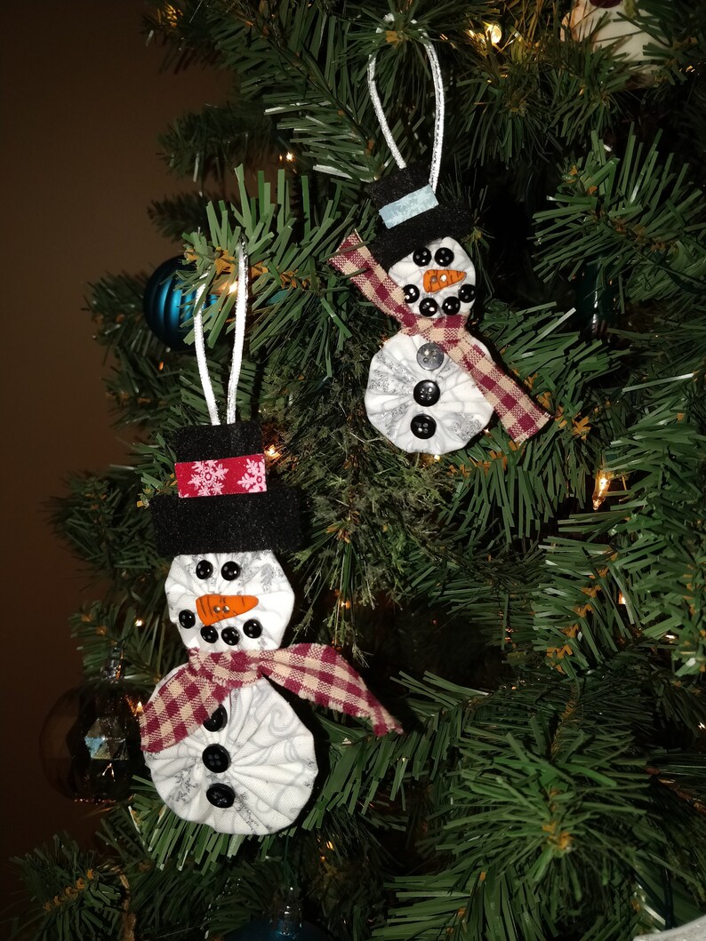 Snowman Yoyo Ornaments 4pack Family Etsy