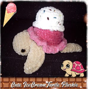Eisschildkröte Plüsch Valentinstag Kuscheltier Amigurumi Gehäkelt handgemachtes Kawaii Plüschtier