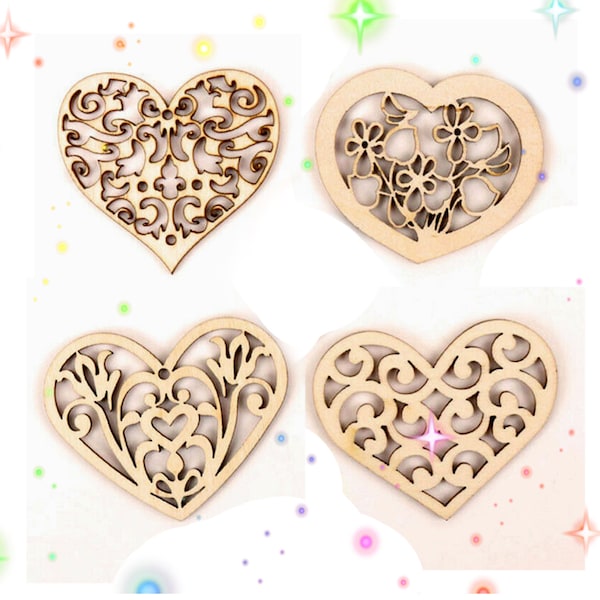 Summer] Wooden Heart Ornaments Pendant Sculpted Bijoux Woman St Valentin Coeur en bois Amour Romantic Lovers Couple Love Gift