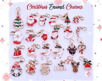 Enamel Charms Christmas Santa Pendant Reindeer Jewelry Cute Cute Ornament Snowman Earrings DIY Craft Jewelry Supplies Gift