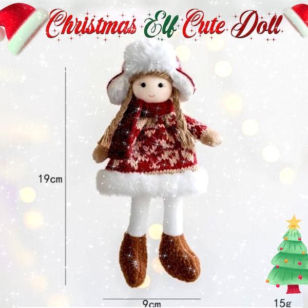 Christmas Elf Chiffon Doll Cute Kawaii Noël Poupée Doudou Déco Ornament Santa Scandinavian DIY Craft Suspension Supplies Gift