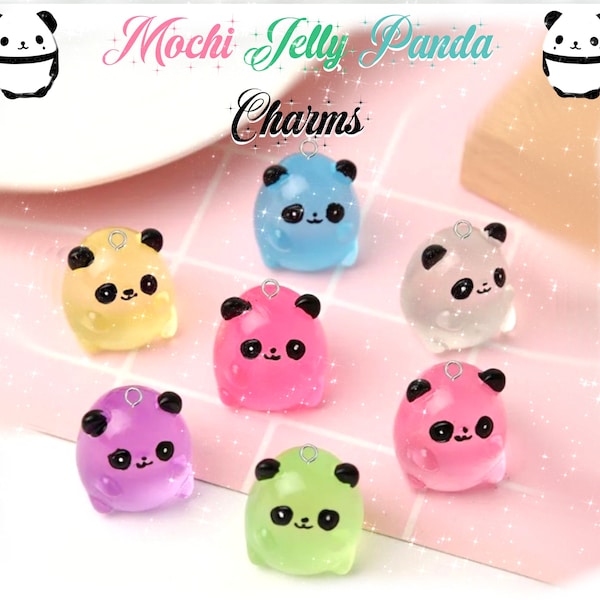 Christmas] Charms Mochi Panda Jelly Glitter Pendant Résine Bijoux Cute Kawaii Bear Creature Magical Earrings DIY Love Gift