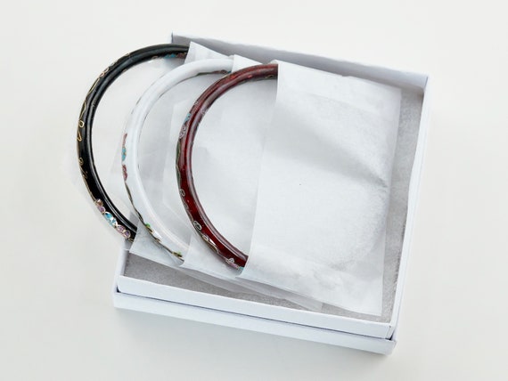 Cloisonné Bracelets 6 mm, Handmade Bronze Enamel … - image 6