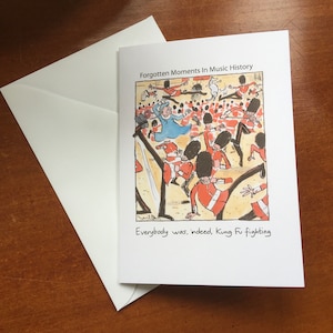 Biglietto di auguri vuoto con commedia di combattimento di Kung Fu