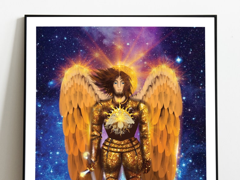 protective guardian angel with his sword of light Poster A4  Poster Archangel Michael