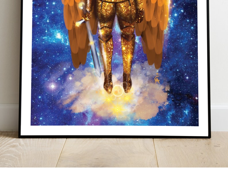 protective guardian angel with his sword of light Poster A4  Poster Archangel Michael