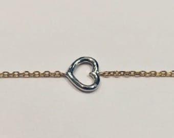 White and Yellow Gold Heart Bracelet