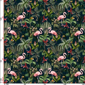 Italian Velvet Fabric,  Flamingo print, Fabric by the Meter, 145cm Width, Upholstery, Chair, Sofa, Cushion UK Seller, Free UK Delivery