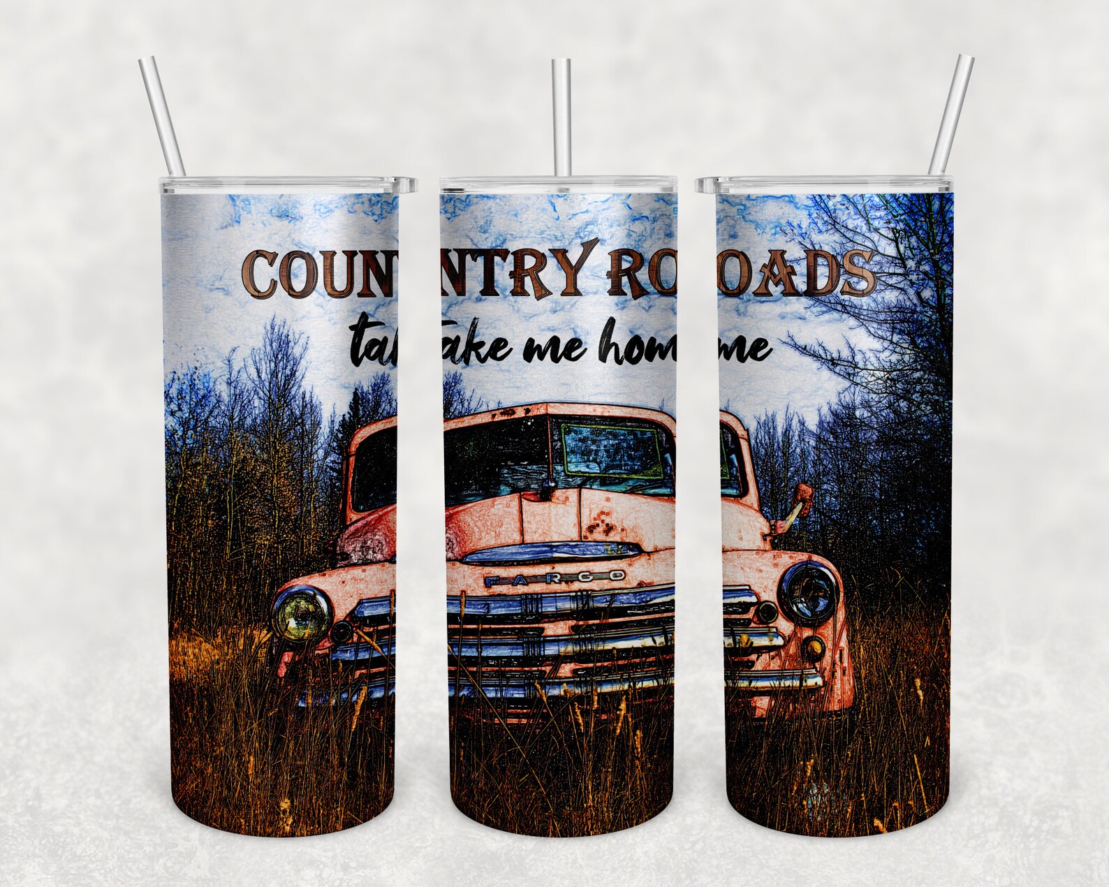 20oz Skinny Tumbler Wrap Country Roads Take Me Home Tumbler Etsy